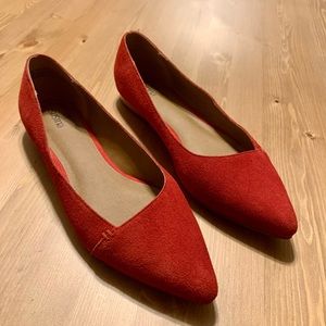 Susina shoes - Red suede flats-